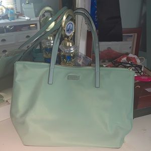 Kate Spade small tote bag, teal/aqua blue